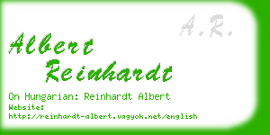 albert reinhardt business card